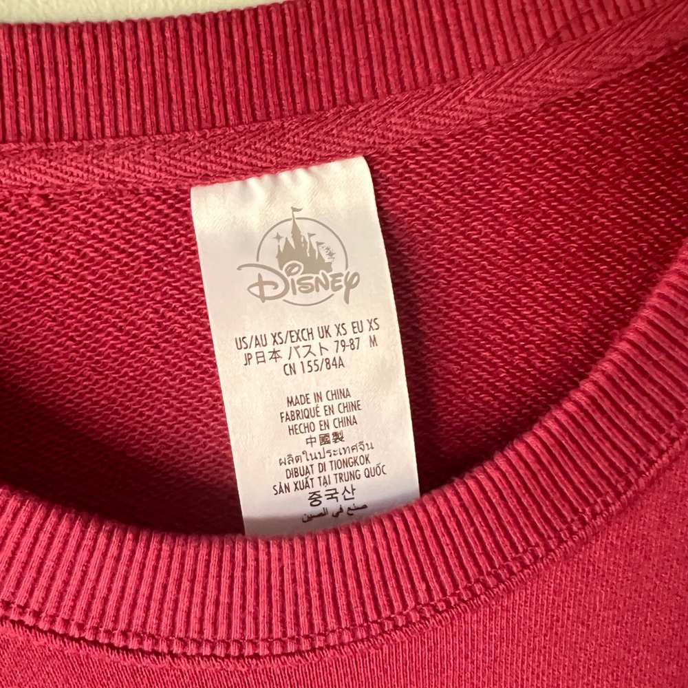 Red Disney World Sweatshirt EUC oversized XS - Picture 4 of 8